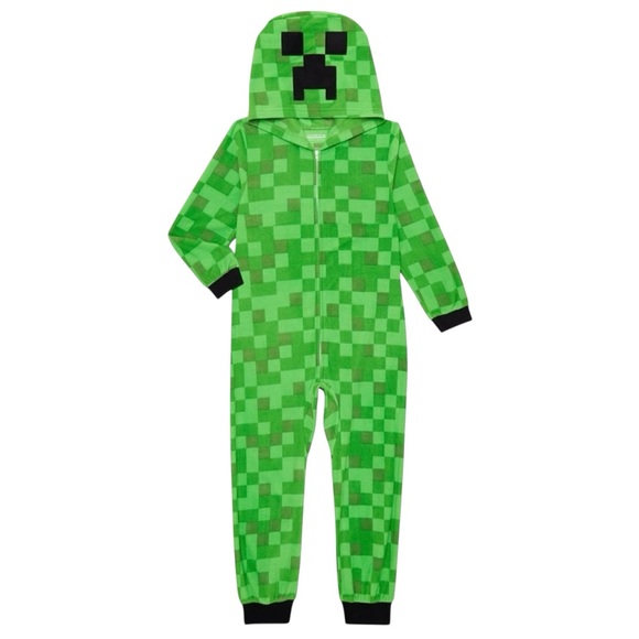 Minecraft Other - Minecraft Creeper Hooded Onesie Pajama, Boys 14-16